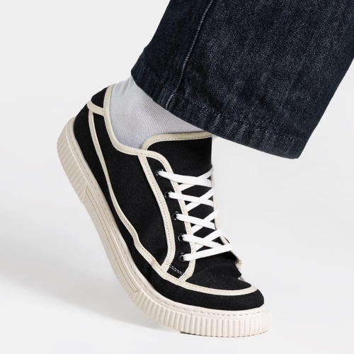 MONO7 루카노 오버라인 로우탑 스니커즈 | 블랙