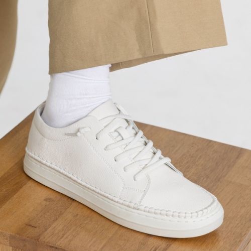 MONO34 버베이지 더블 스티치 로우 스니커즈 | 화이트라벨