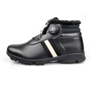 천연가죽 여성 키높이 스파이크리스 부츠 털 방한 골프화 겸 캐디화 5cm | 올블랙