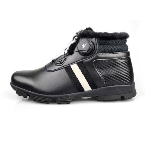 천연가죽 여성 키높이 스파이크리스 부츠 털 방한 골프화 겸 캐디화 5cm | 올블랙