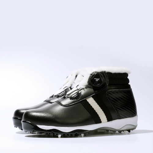 여성 천연가죽 키높이 스파이크 방한 골프화 겸 캐디화 5cm | 화이트퍼(스파이크)