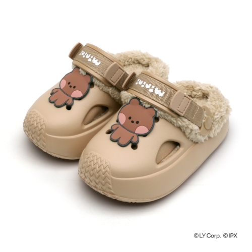 라인프렌즈 아일릿 방한샌들 브라운