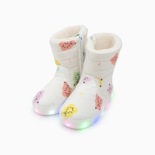 젤리곰 LED 털부츠 | 아이보리