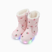 딸기밀크 LED 털부츠