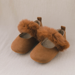 글램퍼 플랫 여아구두 | 베이지