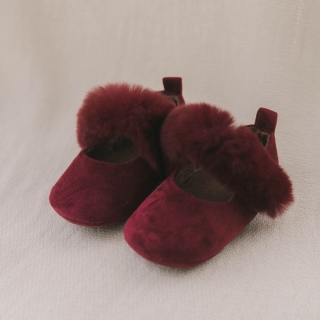 글램퍼 플랫 여아구두 | 와인