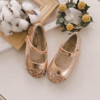 반짝코 플랫 여아 구두 | 골드