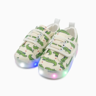 뿅뿅 악어 LED 운동화 | 아이보리