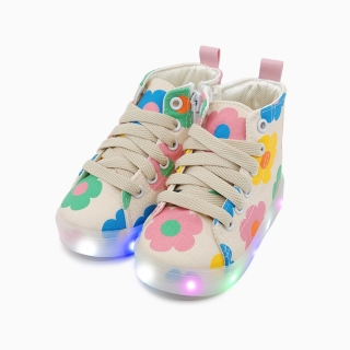 베이지 블룸 LED 운동화 | 베이지