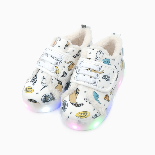 폼폼 동물원 LED 털운동화