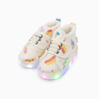 폼폼 드로잉 LED 털운동화
