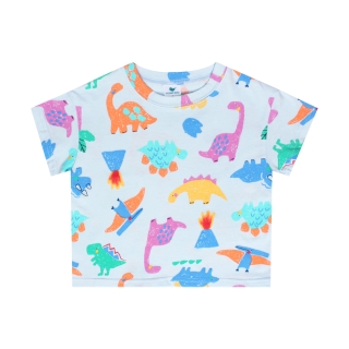 공룡 나염 티셔츠 (블루)