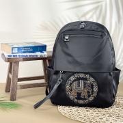 어반백 여성백팩 캐주얼 큐빅 코끼리 블랙 백팩URB_W098