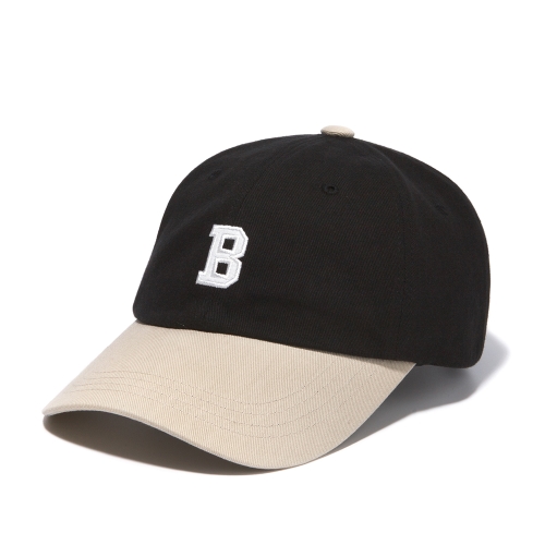 비 로고 커브캡 | 블랙/베이지