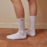CHU TAG WHITE SOCKS | CTS2404 WHITE
