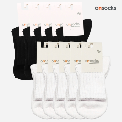 [10켤레 특가] 중목 화이트 블랙