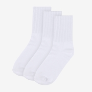 [3PACK] MOOZ 국산 200N 고밀도 데일리 크루 양말_화이트