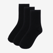 [3PACK] MOOZ 국산 200N 고밀도 데일리 크루 양말_블랙