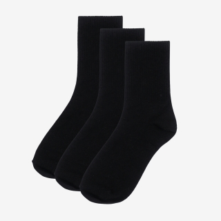 [3PACK] MOOZ 국산 200N 고밀도 데일리 크루 양말_블랙