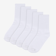 [5PACK] MOOZ 국산 200N 고밀도 데일리 크루 양말_화이트