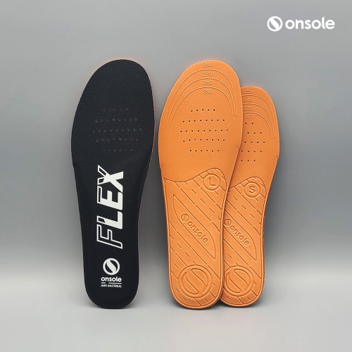 (뉴플렉스) 고탄성 아치보완 쿠션깔창 항균 온솔 | 오렌지