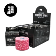 티에스 프리미엄 스포츠테이프 6롤 세트 하트핑크