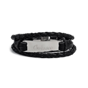 CHUBASCO LAYERED LEATHER LOGO BRACELET CLLL01