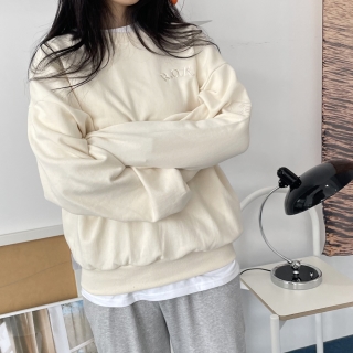 국산 라인 ROKA 자수 맨투맨 4color | 아이보리