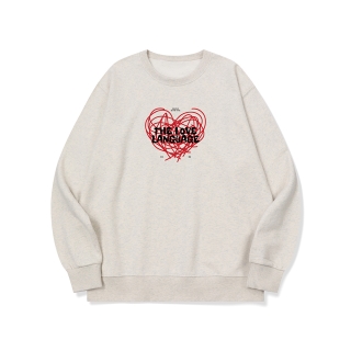 우리만의 럽랭귀지 그래픽 로고 맨투맨 | 오트밀