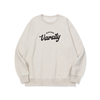 대학교 꼭 가야 돼 그래픽 로고 맨투맨 | 오트밀