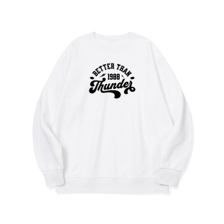 백만볼트 찌지직 그래픽 로고 맨투맨 | 화이트