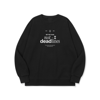 직장인 공포 그 자체 그래픽 로고 맨투맨 | 블랙