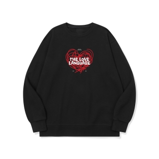 우리만의 럽랭귀지 그래픽 로고 맨투맨 | 블랙