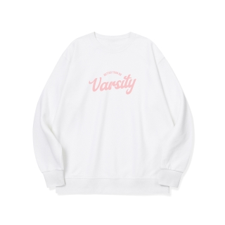 대학교 꼭 가야 돼 그래픽 로고 맨투맨 | 화이트