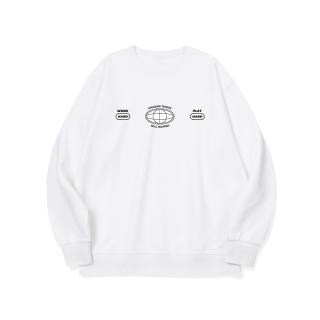 미친 듯이 하다간 진짜 미칠 수 있다 그래픽 로고 맨투맨 | 화이트