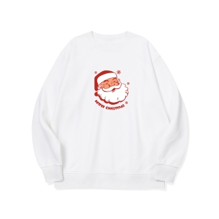 산타클로스도 전기차 타고 와 그래픽 로고 맨투맨 | 화이트