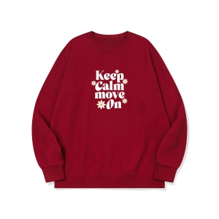 별일 아니야 침착해 그래픽 로고 맨투맨 | 레드