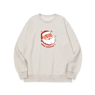 산타클로스도 전기차 타고 와 그래픽 로고 맨투맨 | 오트밀