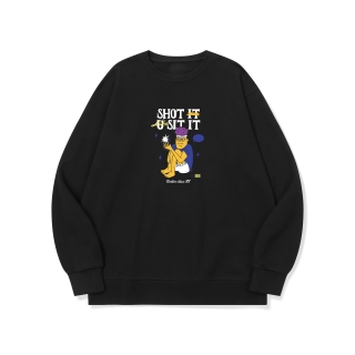 btm65 OOTD 오늘의 인별 찰칵찰칵 그래픽 로고 맨투맨 | 블랙