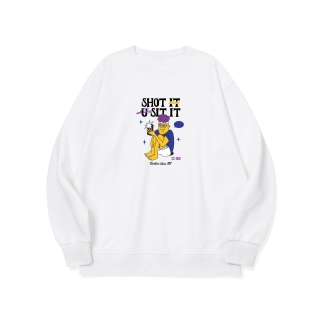 btm65 OOTD 오늘의 인별 찰칵찰칵 그래픽 로고 맨투맨 | 화이트