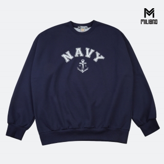 밀리브로 MTM NAVY Anchor Crack 해군 오버핏 맨투맨