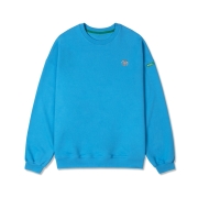 메탈릭 시그니처 로고 맨투맨 | 블루