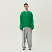 메탈릭 시그니처 로고 맨투맨 | 그린