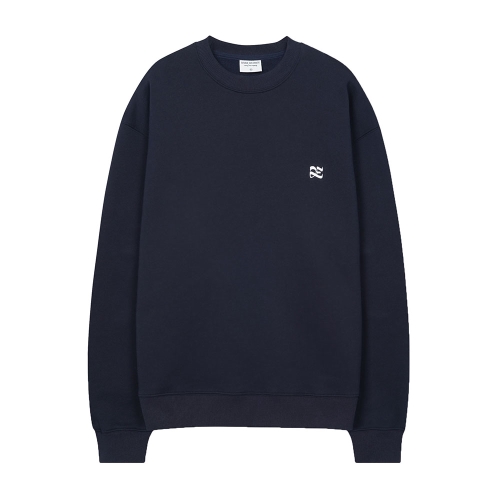 DE 로고 베이직 기모 스웻셔츠 | 네이비