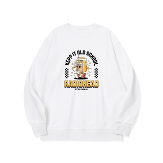 btm70 아날로그 시대의 감성 그래픽 로고 맨투맨 | 화이트