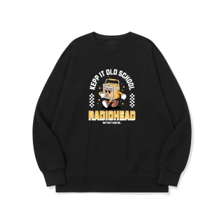 btm70 아날로그 시대의 감성 그래픽 로고 맨투맨 | 블랙