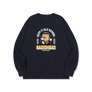 btm70 아날로그 시대의 감성 그래픽 로고 맨투맨 | 네이비