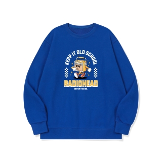 btm70 아날로그 시대의 감성 그래픽 로고 맨투맨 | 블루