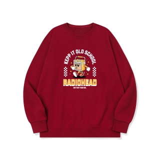 btm70 아날로그 시대의 감성 그래픽 로고 맨투맨 | 레드