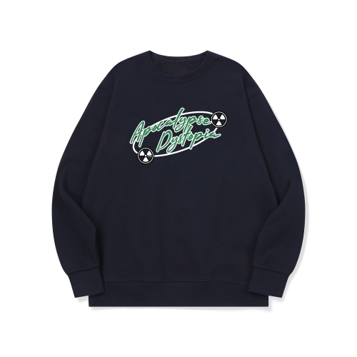 btm71 꼴뚜기 개임 시즌2 그래픽 로고 맨투맨 | 네이비